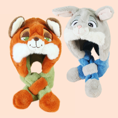 朱迪尼克狐狸兔子保暖帽子会动耳