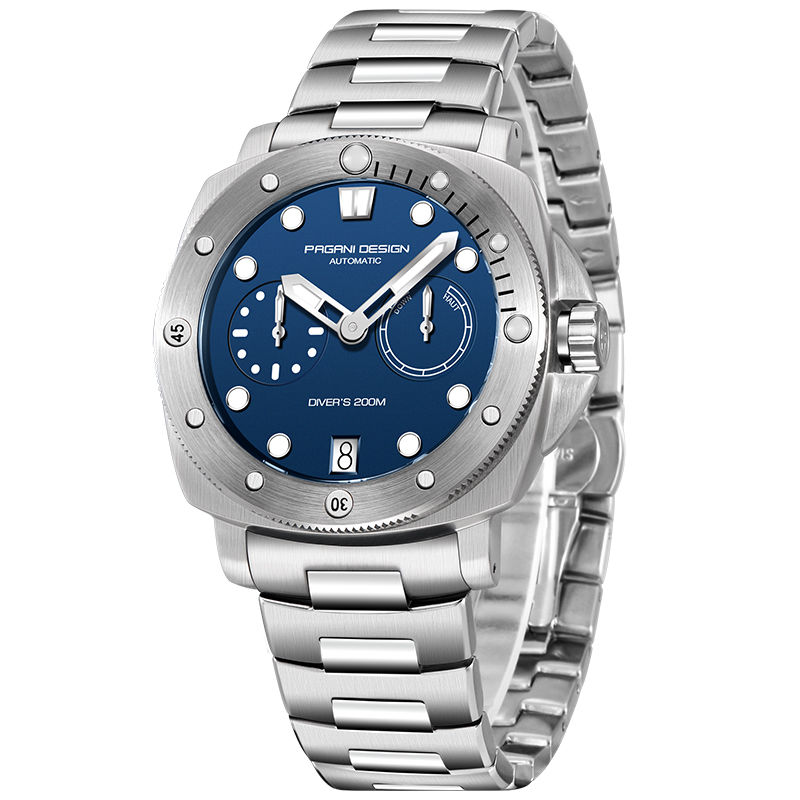 伯佳尼全自动机械手表男精钢圆形多功能防水夜光日历手表PD—1767