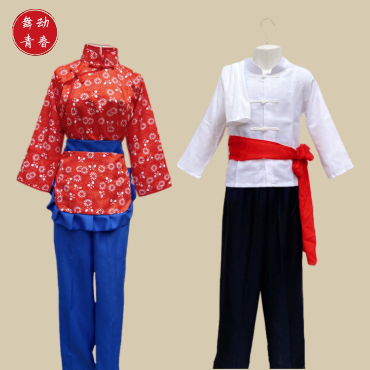 儿童村姑采茶服阿宝王二小演出舞蹈服放牛娃游击队老百姓农民话剧