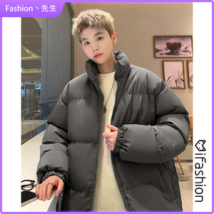Fashion青少年时尚百搭纯色秋冬棉衣大码时尚前卫棉服面包服保暖