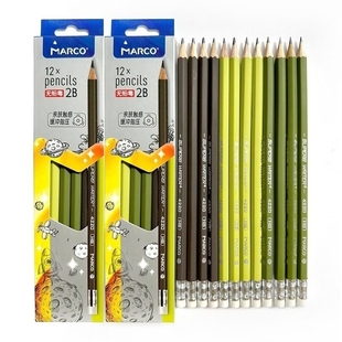 马可亲肤漆皮头铅笔HB六角学生木杆铅笔4220E4亲肤触感缓冲指压