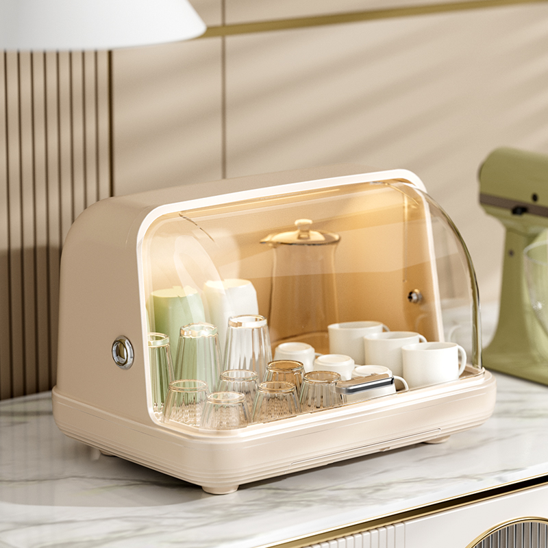 【防尘透明视窗】桌面水杯收纳架