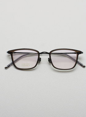 日式美学46mm小瞳距方框眼镜高度近视眼镜框 男纯钛眼镜架超轻11g
