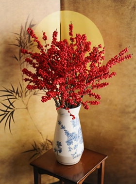 景德镇手工陶瓷花瓶中式青花瓷冬青插花器民宿酒店高级感家居摆件