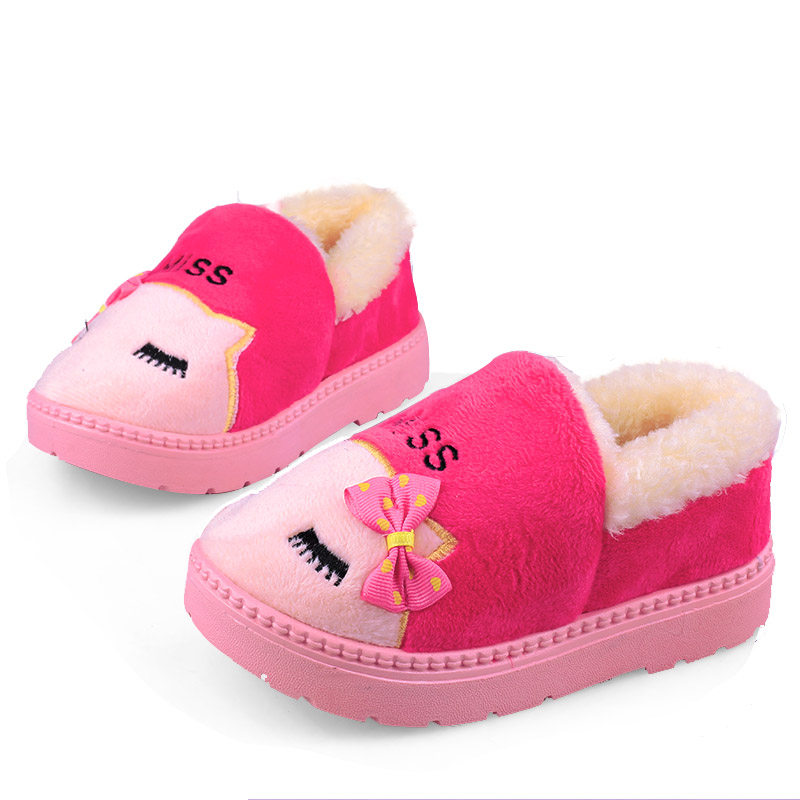 Pantoufles enfants en suède pour hiver - semelle plastique - Ref 1006878 Image 5