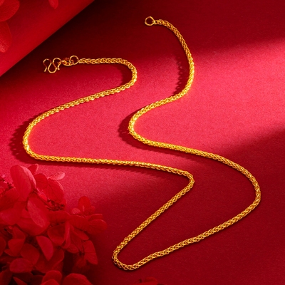 18K黄金色仿真男女同款加长项链时尚气质毛衣链肖邦链素链不褪色