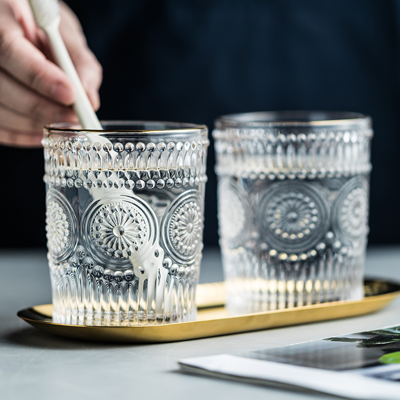 轻奢玻璃ins刷牙描金系列洗漱杯