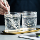 轻奢玻璃漱口杯INS洗漱杯刷牙杯情侣漱口牙缸杯套装 描金系列杯子