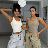 akiyo studio欧美运动内衣瑜伽假两件固定胸垫美背健身跑步背心