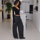 毛呢阔腿裤 2025新款 高腰长裤 香蕉裤 女款 百搭休闲裤 女欧美