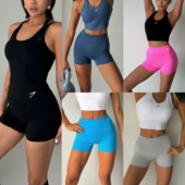 高弹健身三分裤 akiyo studio鲨鱼短裤 瑜伽跑步速干蜜桃臀