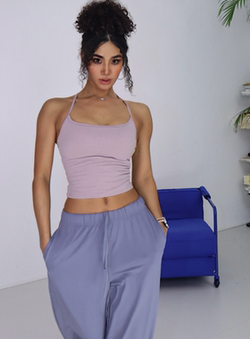 【欧美前吊带-背后工字设计感背心】瑜伽背心工字美背跑步健身