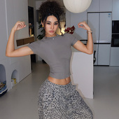 美式 修身 辣妹短袖 2026新品 显瘦百搭休闲健身休闲上衣 T恤