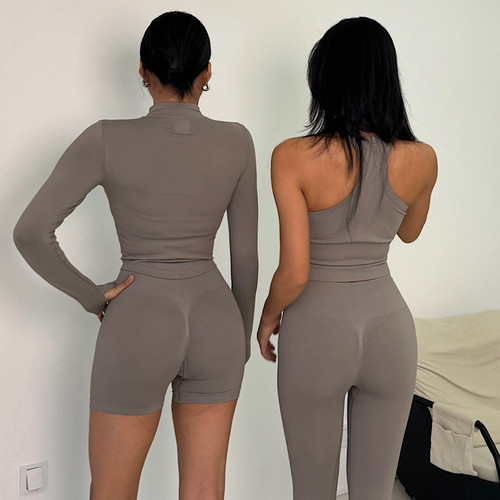 高腰蜜桃裸感瑜伽速干紧身裤