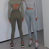 长裤 裸感紧身瑜伽裤 显瘦跑步瑜伽普拉提 studio束腰芭比裤 akiyo