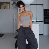 欧美风辣妹瑜伽背心女带胸垫运动内衣健身服外穿上衣