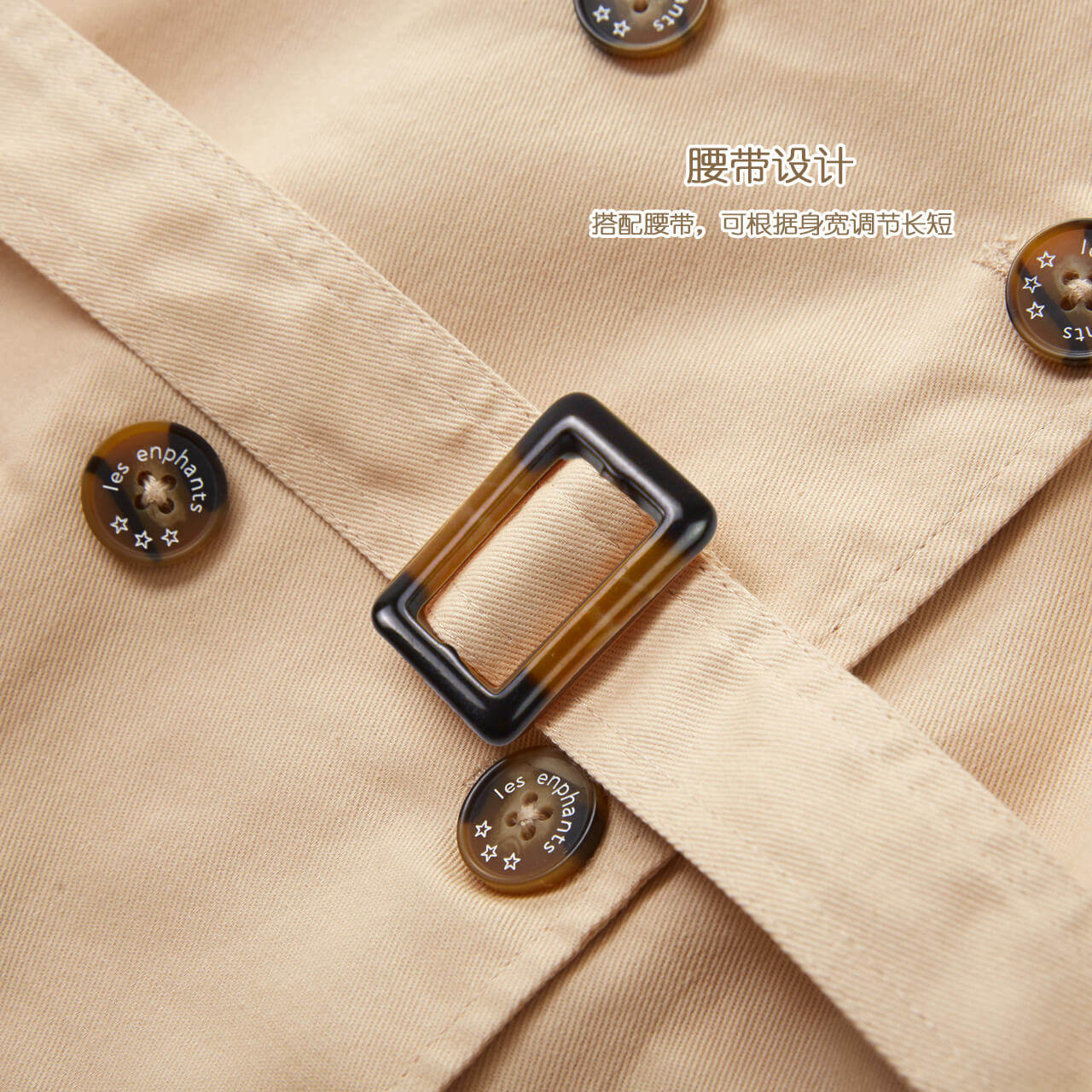 LIYINGFANG 소녀의 중간 길이 코트 유행 영국 더블 브레스트 코튼 윈드 브레이커  소녀 2024 봄 새 스타일