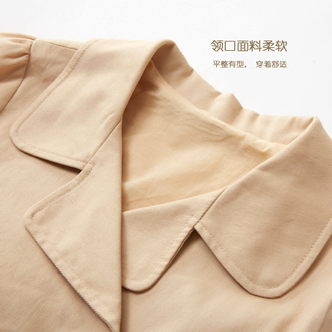 LIYINGFANG 소녀의 중간 길이 코트 유행 영국 더블 브레스트 코튼 윈드 브레이커  소녀 2024 봄 새 스타일