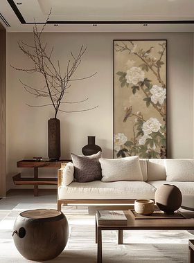 宋代美学法式复古装饰画客厅走廊玄关画入户门挂画沙发背景墙壁画