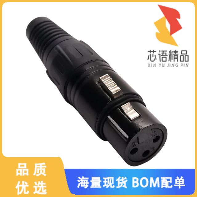 全新IO-XLR3-F-BK原装(CONN PLUG FMALE XLR 3POS SI