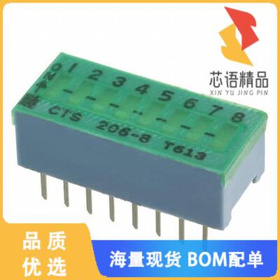 全新206-8LPST原装(SWITCH SLIDE DIP SPST 50MA 24V)正品