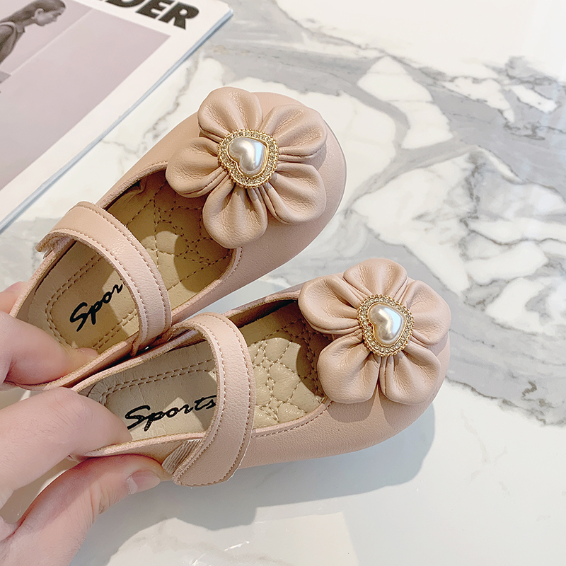 春秋pu女童花朵公主舒适皮鞋高雅