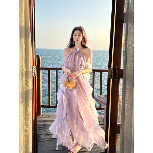 法式海边度假吊带连衣裙女夏