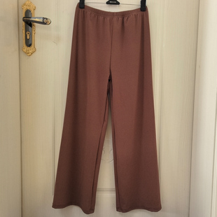 宽松阔腿裤女直筒休闲九分裤子旗袍汉服秋冬德绒内搭保暖咖色衬裤