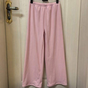 宽松阔腿裤女直筒休闲九分裤子旗袍汉服秋冬德绒内搭保暖浅粉衬裤