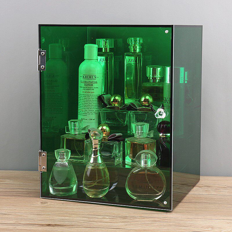 梳妆台亚克力化妆品香水收纳盒护肤品置物架桌面大容量防尘箱