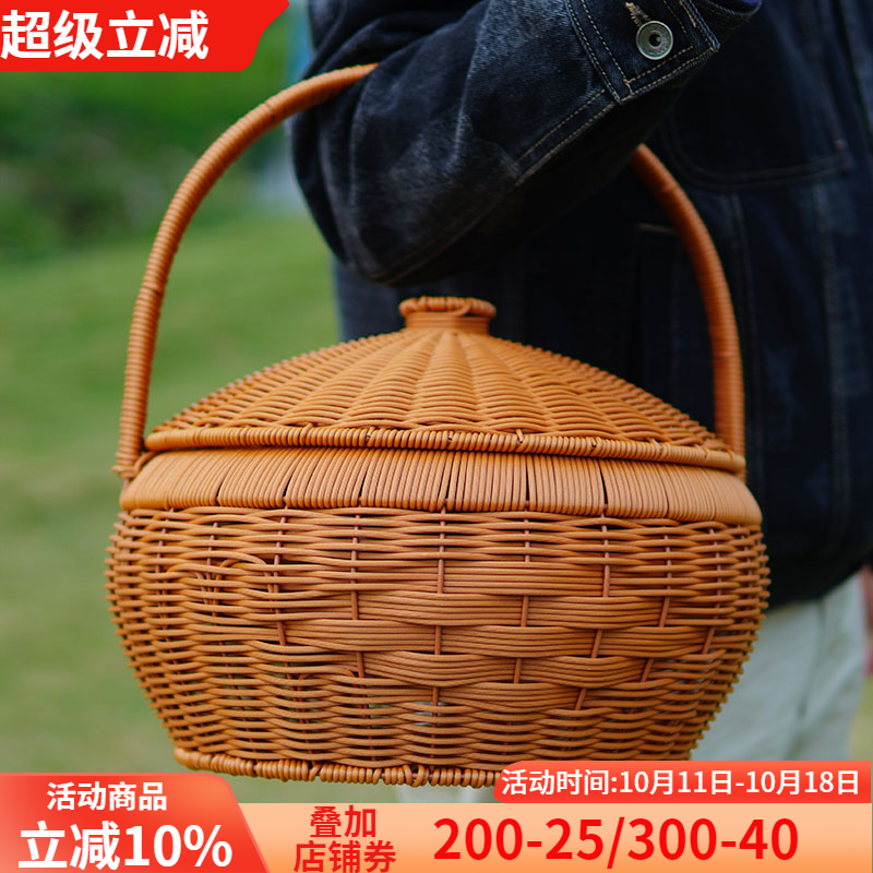 手提篮鸡蛋篮带盖拜拜篮