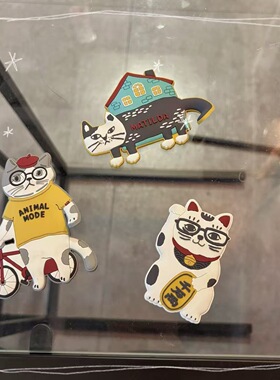日本Kusuguru猫咪造型冰箱贴PVC铁板磁石贴卡通动物磁性