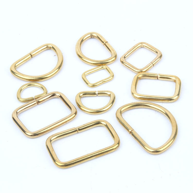 PURE COPPER D-RING HANDMADE LEATHER GOODS LEATHER BAGS HARDWARE ACCESSORIES BAG BELTS CONNECTING OPEN RINGS D-SHAPED SEMI-CIRCULAR SQUARE BUCKLES PURE COPPER SQUARE RINGS