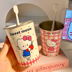 可爱KT猫304不锈钢便携漱口杯