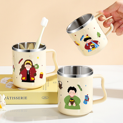 一家四口304不锈钢漱口杯