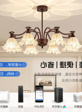 美式复古客厅吊灯铃兰花法式主卧室灯具全屋中古风大厅主灯餐厅灯
