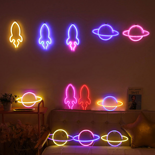 饰灯 LED火烈鸟灯造型灯ins仙人掌霓虹灯云朵霓虹灯月亮闪电小夜装