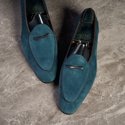 UNA10英伦乐福鞋一脚蹬反绒皮