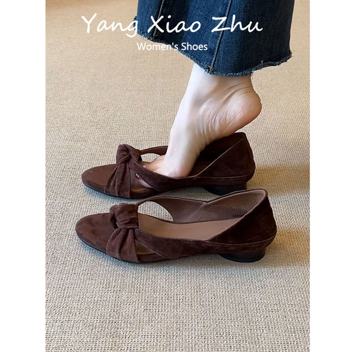 羊皮版~2026新款复古露趾凉鞋女夏交叉带低跟百搭气质包跟凉拖鞋