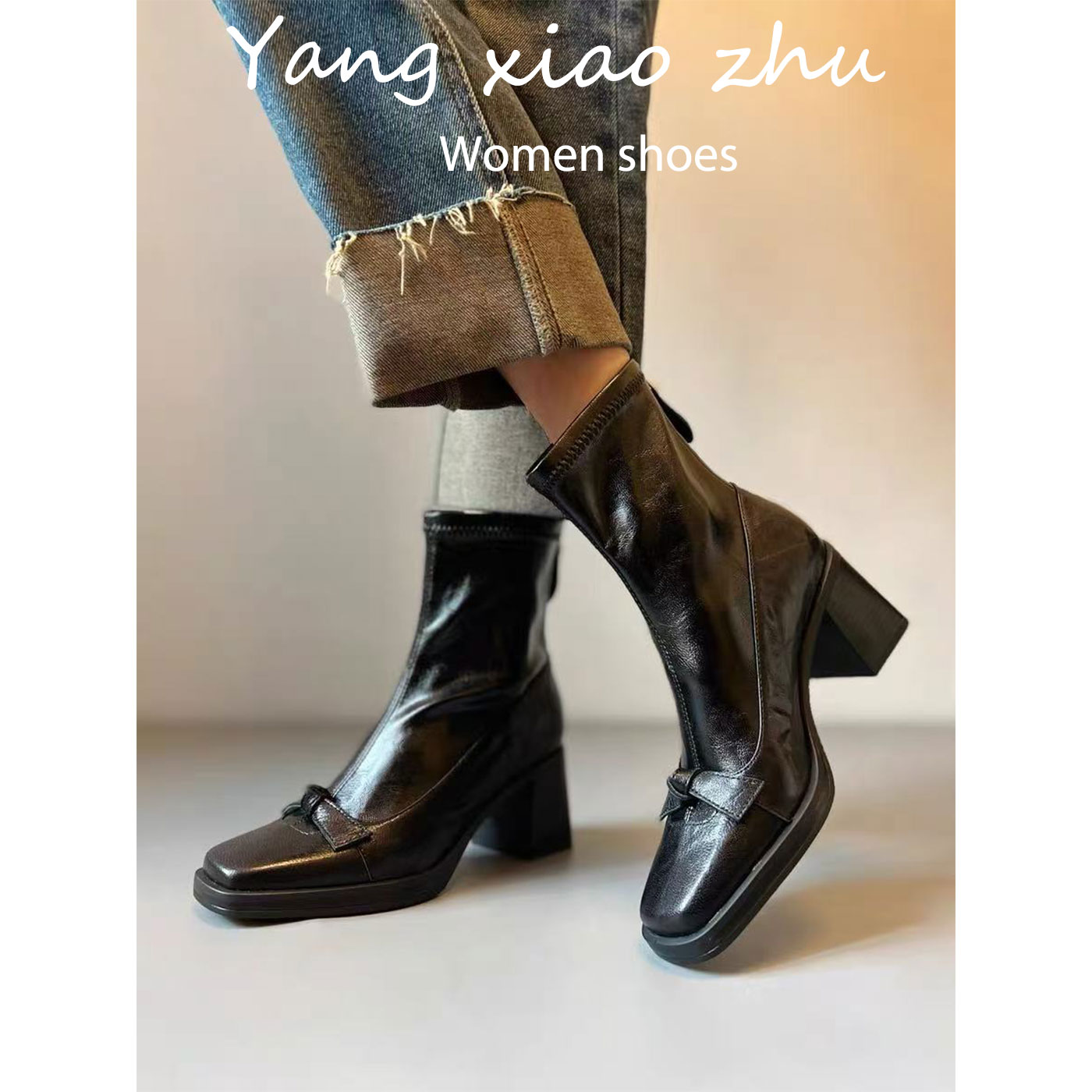 牛皮版~爆款短靴子秋冬新款