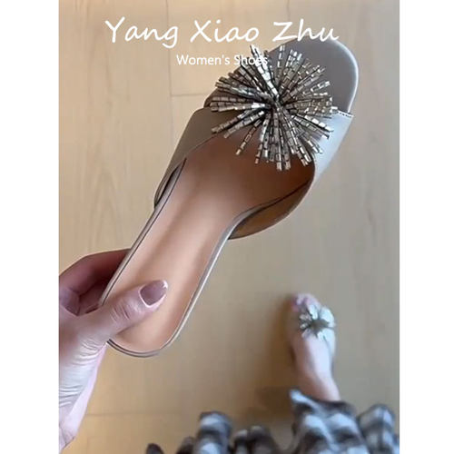 外穿百搭优雅风露趾凉拖鞋