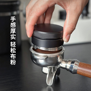 咖啡压粉器实心58mm布粉器不锈钢填压器51mm意式手柄平粉器螺纹