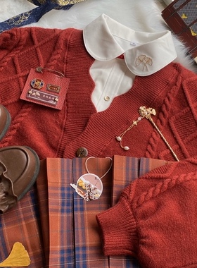 杏枝春满_毛衣衬衫促销可查看格裙原创设计灯笼袖毛衣星见Starsea