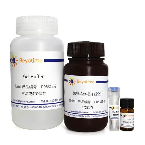 P0531S Tricine-SDS-PAGE凝胶配制试剂盒小分子量蛋白用30-50gels