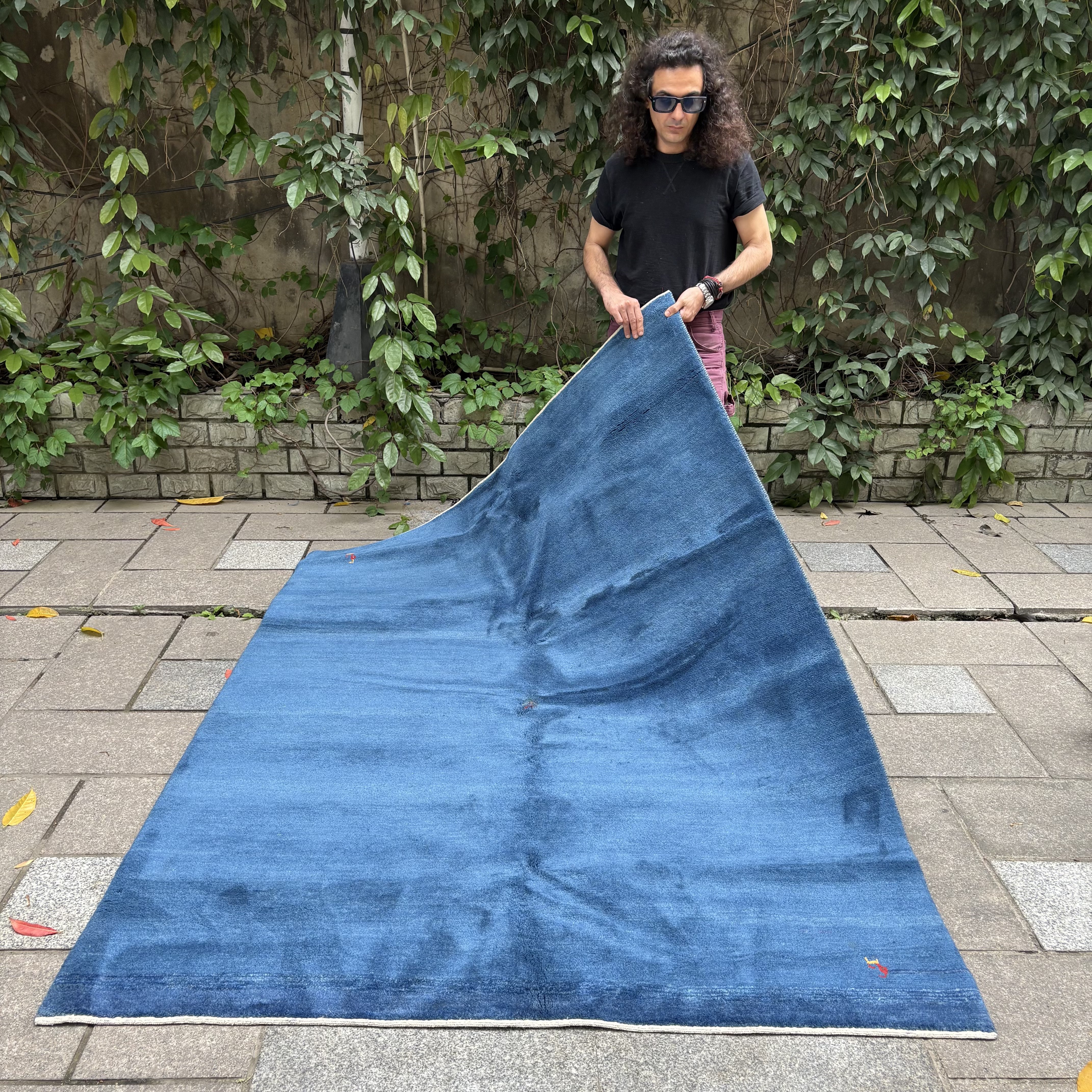 佛托丝波斯地毯进口手工打结Gabbeh现代简约长绒毛纯色客厅卧室毯