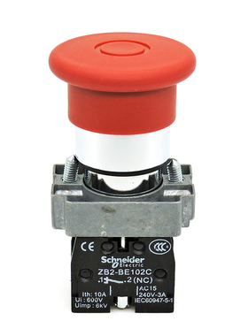 施耐德 拉拔式急停按钮开关 XB2BT42C XB2-BT42C 1常闭40mm头22孔