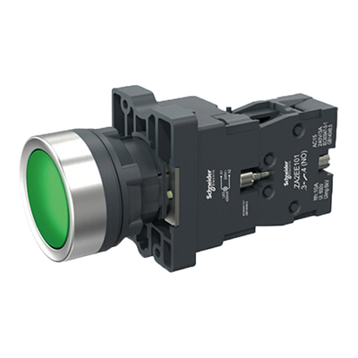 施耐德 XA2绿色塑料卡扣式按钮 XA2EW33M1 LED型带灯按钮开关220V