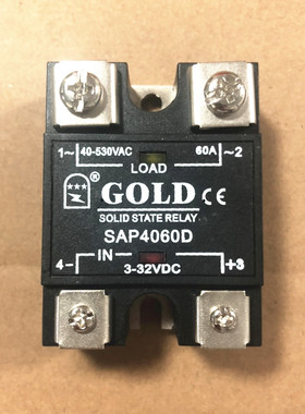 全新原装正品GOLD固特单相固态继电器 SAP4060D 直流控交流60A