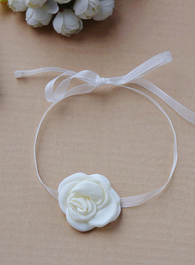 两件飘带系带蝴蝶结花朵颈带项圈