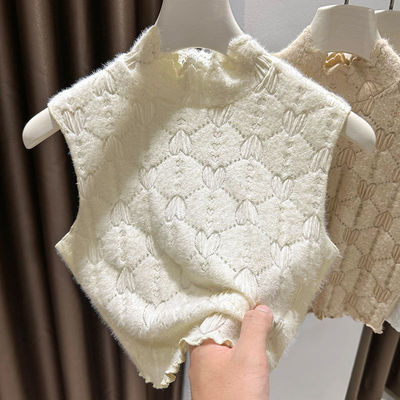 无袖背心女秋冬2025新款木耳边